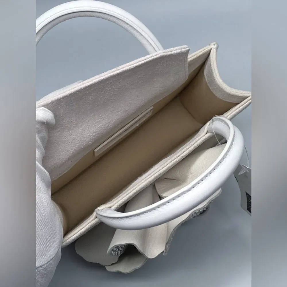 Mach & Mach Crystal Flower Suede Bag